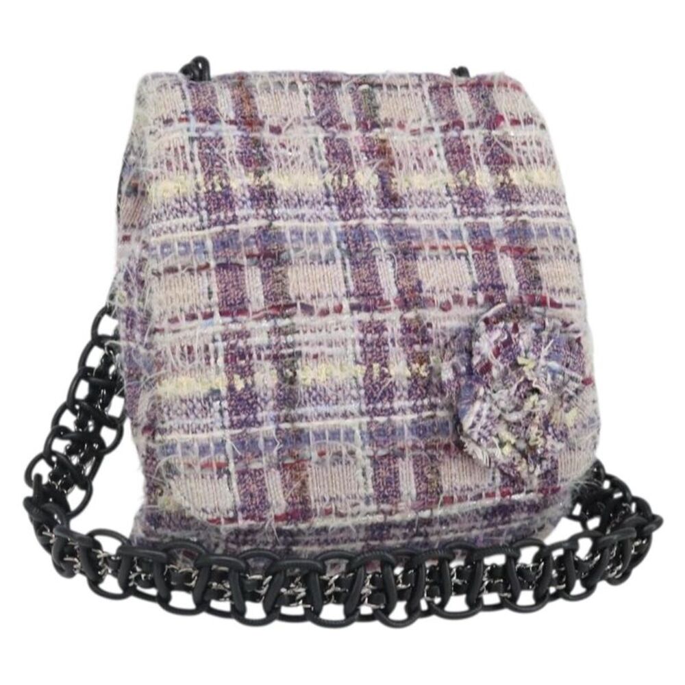 Chanel Camellia Messenger Tweed Multicolour Tweed Shoulder Bag Bag